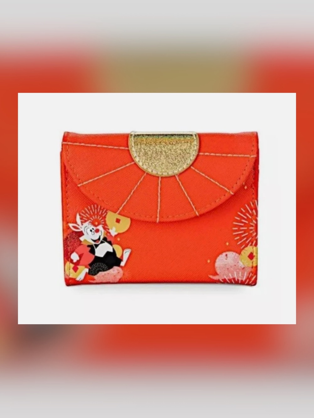 Loungefly Red Rabbit Coin Wallet with Gold Accent